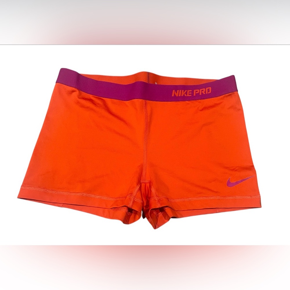 🧡💜NIKE PRO Dri-Fit Women’s Sports Shorts/Spandex Size XL Orange🧡💜